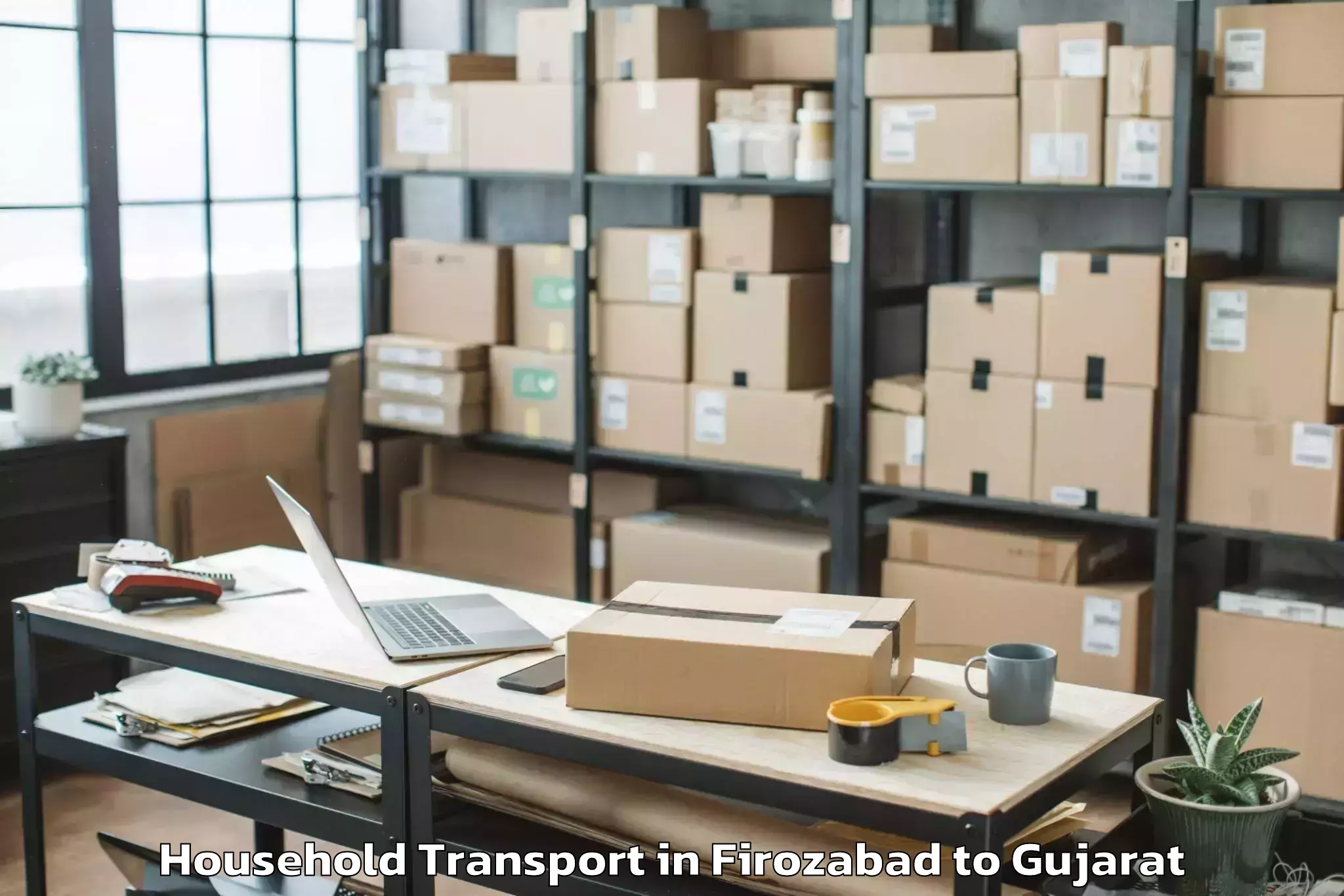 Book Firozabad to Valod Household Transport Online